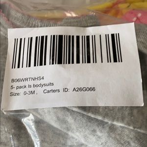 0-3 month Carters 5 pack bodysuits